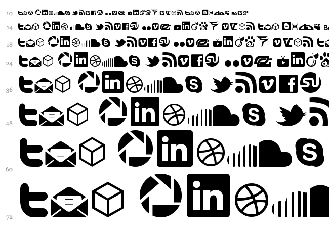 Social Icon by Brianqc font waterfall